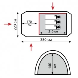 Туристическая 3-х местная палатка TRAMP Octave 3